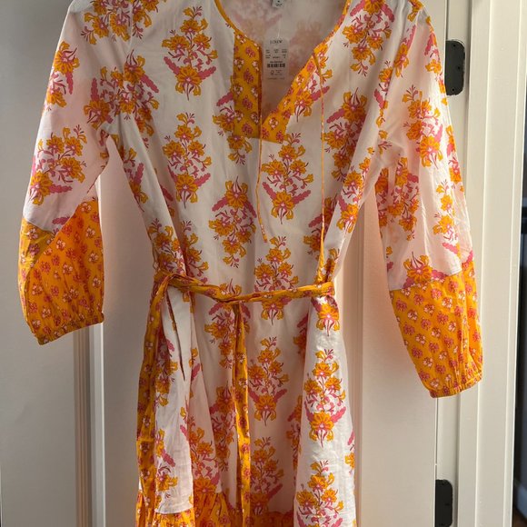 JCrew Long-sleeve block-print mini dress - Picture 2 of 4